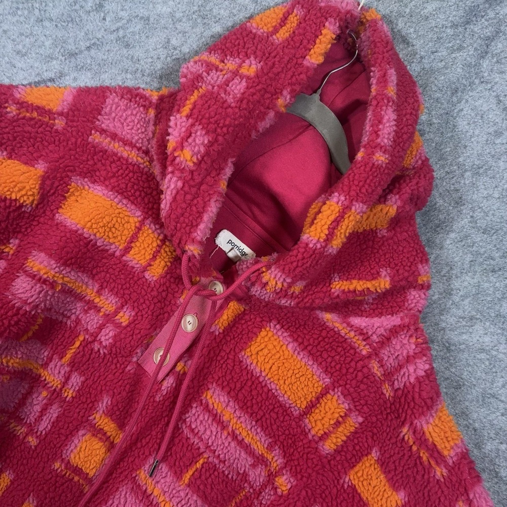 Anthropologie Porridge Quinn Sherpa Hooded Jacket Womens 3X Pink Orange Lined